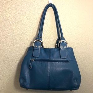 Tignanello pebble leather medium blue bag
